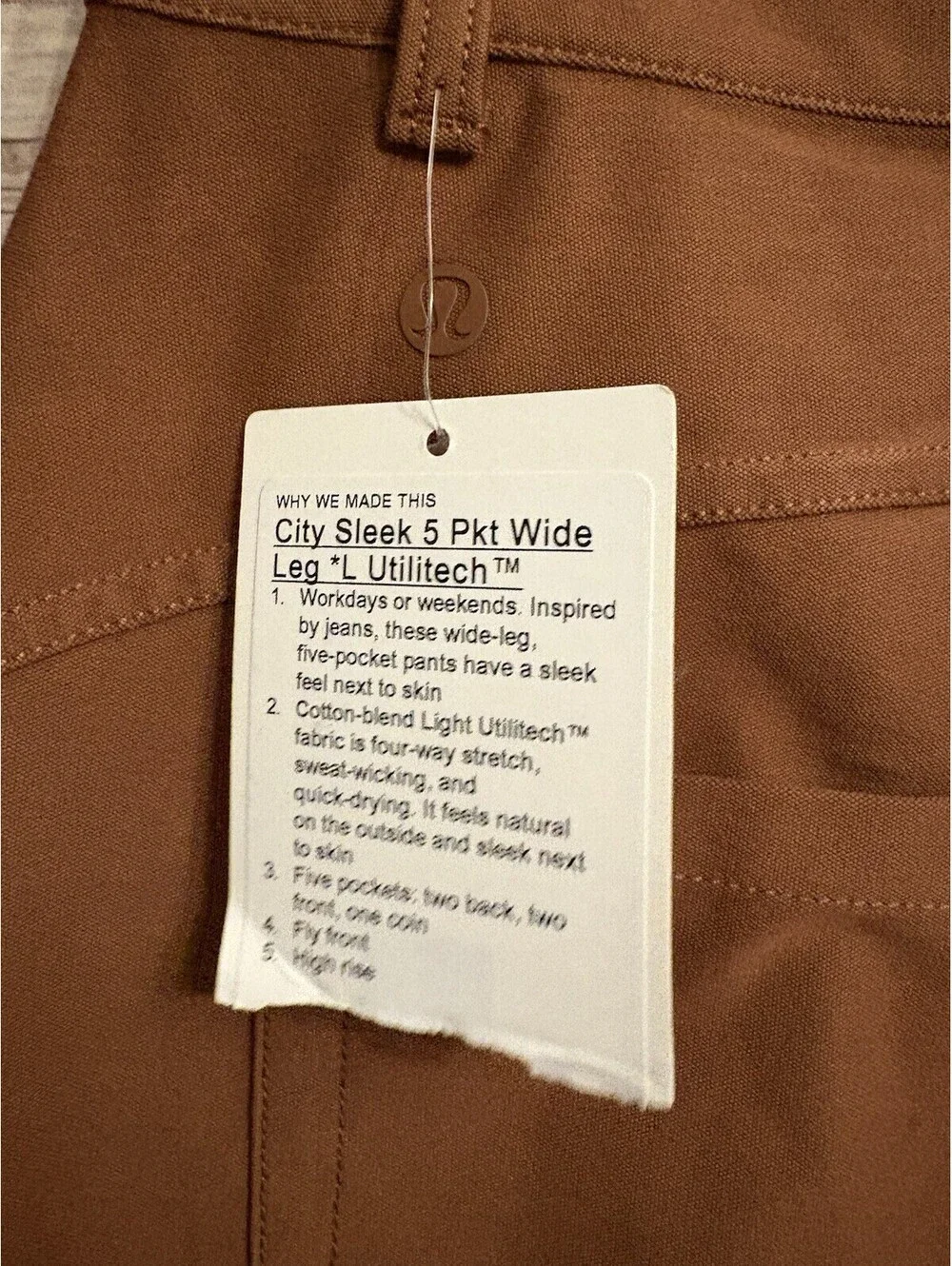 Lululemon City Sleek 5 Pocket Wide-Leg High-Rise Pant Utilitech Women 27 New